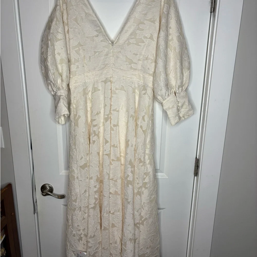 NWT ASOS Edition floral organza midi dress with blouson sleeve - Picture 5 of 7